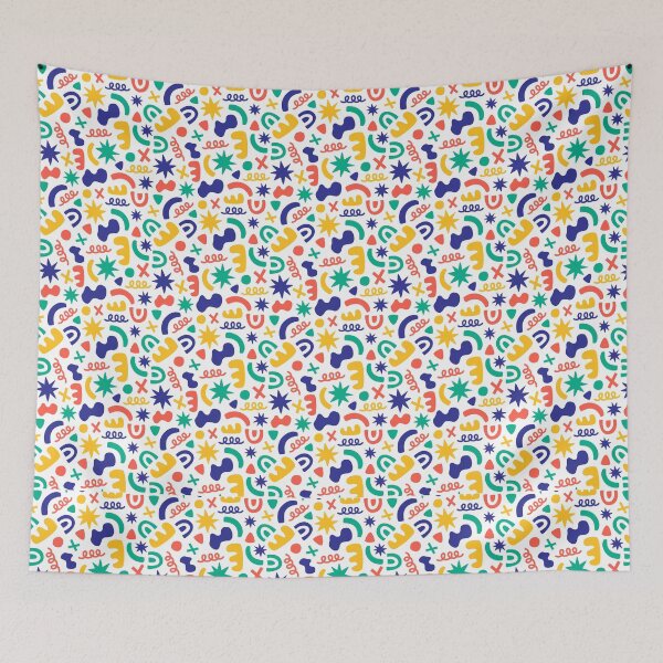 Item preview, Colorful Abstract Shape Confetti Seamless Pattern White Background. designed and sold by Zaya_art.