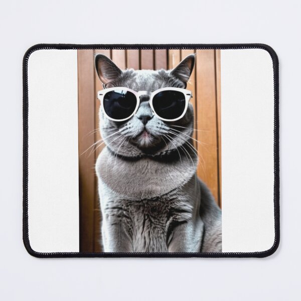 Item preview, Animals - Grey Cat with Sunglasses, Archetype of the Internet Meme Cool Cat designed and sold by DoodyPets.