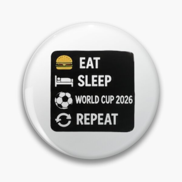 Item preview, Eat Sleep World Cup 2026 Repeat Funny Football Sticker designed and sold by Pixanova.