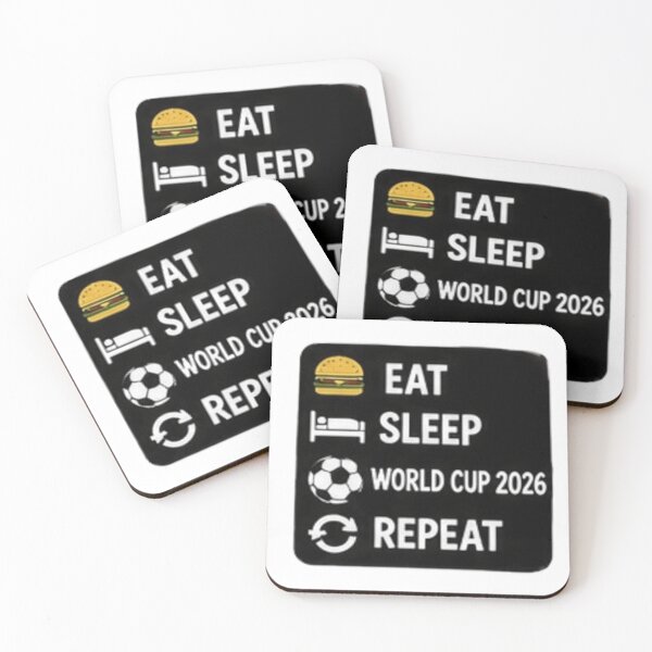 Item preview, Eat Sleep World Cup 2026 Repeat Funny Football Sticker designed and sold by Pixanova.