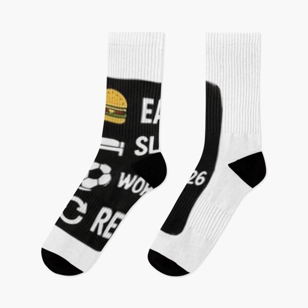 Item preview, Eat Sleep World Cup 2026 Repeat Funny Football Sticker designed and sold by Pixanova.