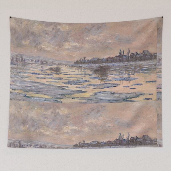 Item preview, Frozen Seine River at Winter Sunset designed and sold by artofuniverse.