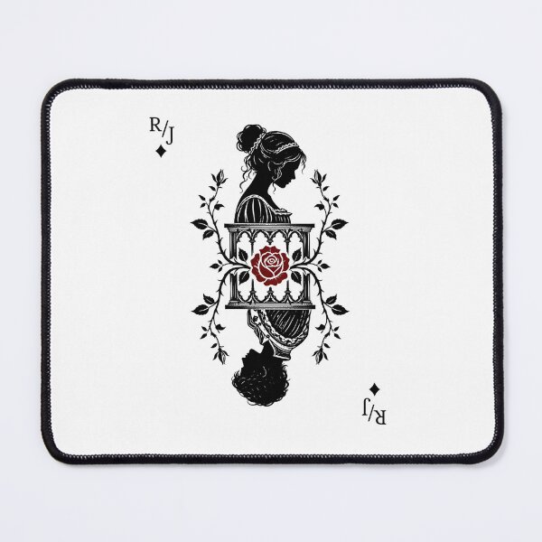 Item preview, Romeo and Juliet Playing Card Silhouette Red Rose Art designed and sold by Fenay Designs.