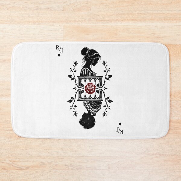 Item preview, Romeo and Juliet Playing Card Silhouette Red Rose Art designed and sold by Fenay Designs.