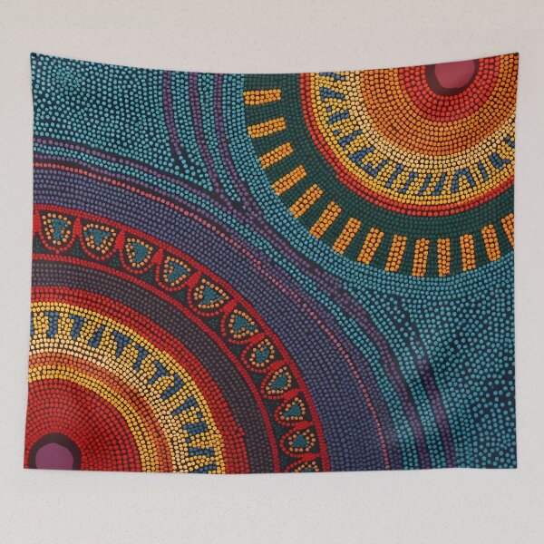 Item preview, Aboriginal Inspired Dot Art - Two Lava Hubs and Water designed and sold by GrinGalore.