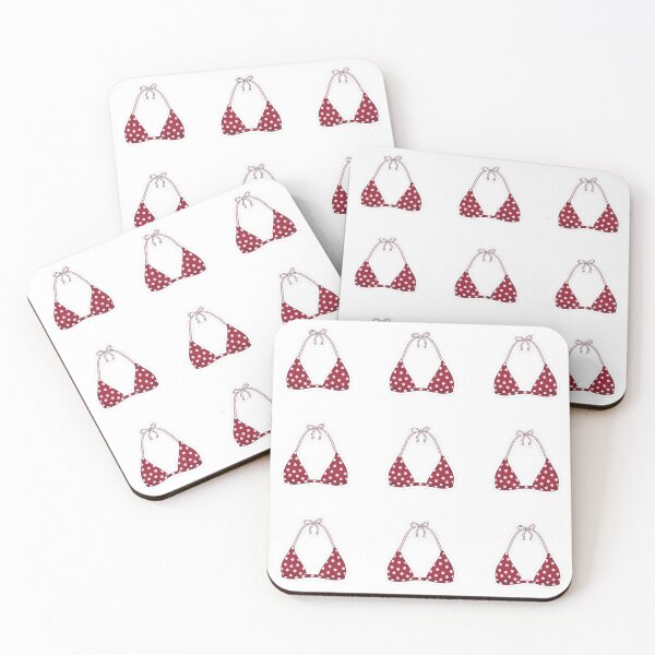 Item preview, Polka Bikini top - pink and red designed and sold by janishataneja.