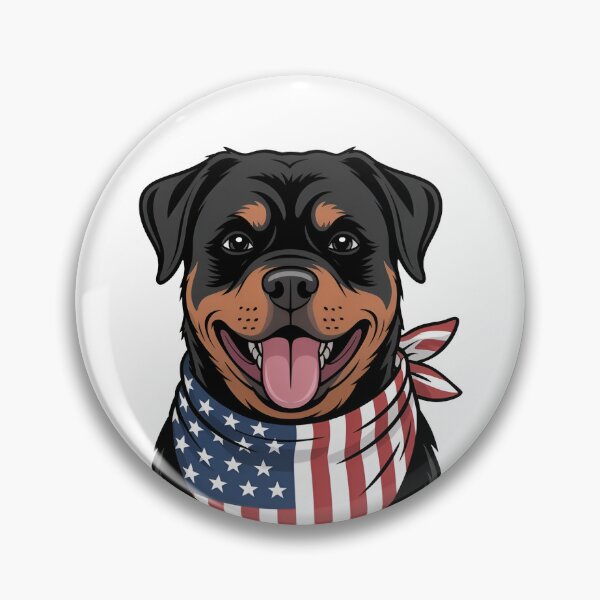 Item preview, Rottweiler Wearing American Flag Bandana designed and sold by Canvas-Whispers.