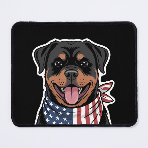 Item preview, Rottweiler Wearing American Flag Bandana designed and sold by Canvas-Whispers.