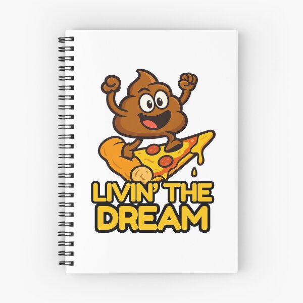 Item preview, Livin' The Dream Funny Poop Emoji Pizza designed and sold by Cheeky Drops.