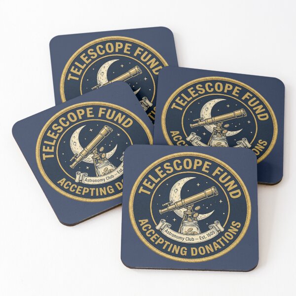 Item preview, Telescope Fund Accepting Donations Funny Astronomy Badge designed and sold by CalmCapy Co.