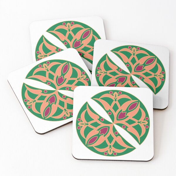 Item preview, Deconstructed Art Nouveau Floral Mandala Circular Ornament designed and sold by FlatInkStudio.
