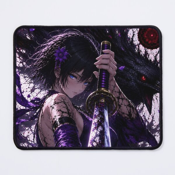 Item preview, Shadow Raven Samurai Anime Girl | Dark Fantasy Katana Warrior Purple Gothic Art designed and sold by Dyan4.