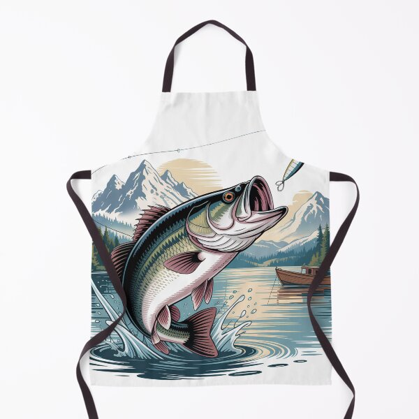 Item preview, umping Bass Fishing Design – Mountain Lake Angler Adventure Illustration designed and sold by LinaDesign Store.