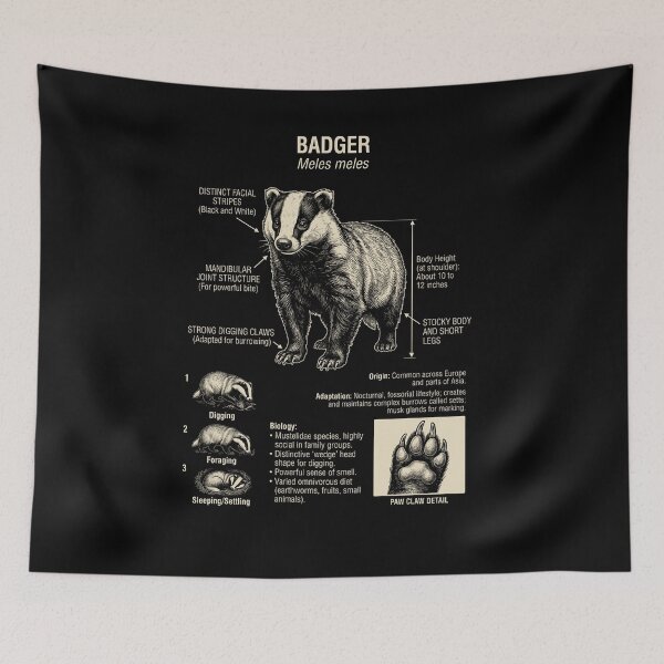 Item preview, Badger Scientific Anatomy Biology Animal Lover designed and sold by Kimberley King Art  King Art.