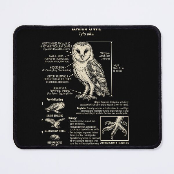 Item preview, Barn Owl Scientific Anatomy Ornithology Animal Lover designed and sold by Kimberley King Art  King Art.
