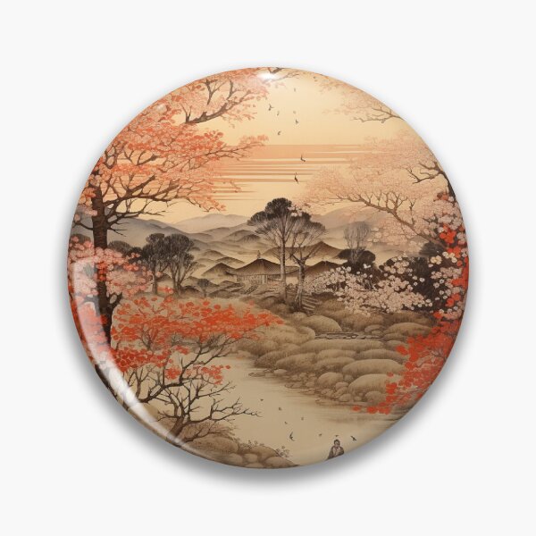 Item preview, Traditional Japanese Illustration - Man Walking in a Stream designed and sold by DaisukiTokyo.