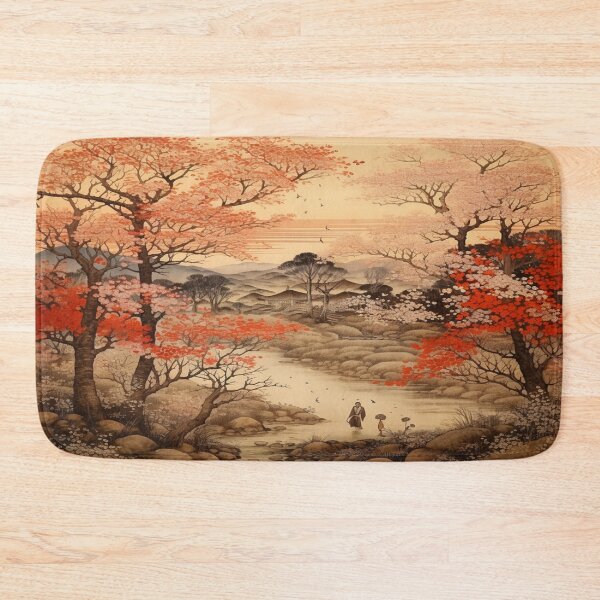 Item preview, Traditional Japanese Illustration - Man Walking in a Stream designed and sold by DaisukiTokyo.