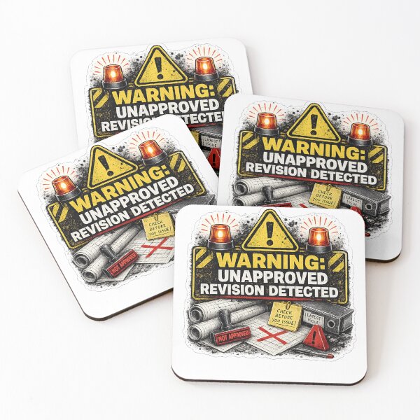 Item preview, Warning Unapproved Revision Detected Funny BIM Manager Design designed and sold by Arch4Design.