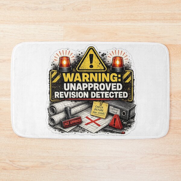 Item preview, Warning Unapproved Revision Detected Funny BIM Manager Design designed and sold by Arch4Design.