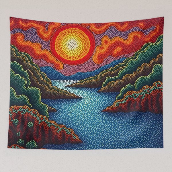 Item preview, Aboriginal Inspired Dot Art - Great River designed and sold by GrinGalore.