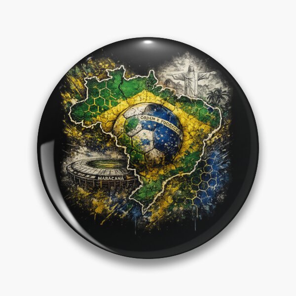 Item preview, Brazil Football Map Art | Soccer Fan Design | Maracanã Stadium & Christ the Redeemer Vintage Grunge Poster designed and sold by TheWorldGameStudio .