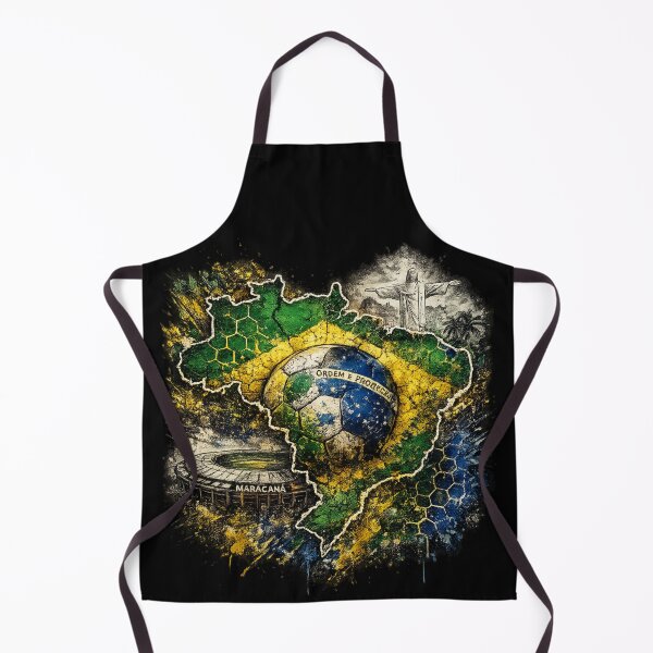 Item preview, Brazil Football Map Art | Soccer Fan Design | Maracanã Stadium & Christ the Redeemer Vintage Grunge Poster designed and sold by TheWorldGameStudio .