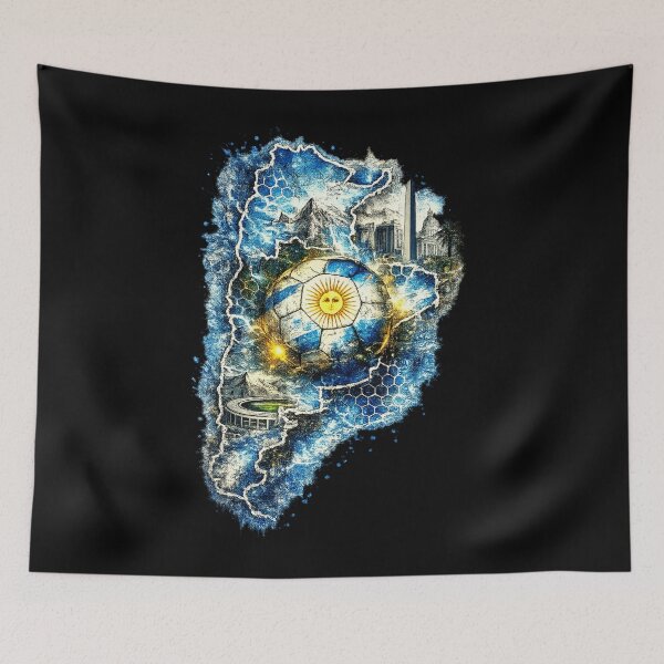 Item preview, Argentina Football Map Art | Soccer Fan Graphic | Argentina World Cup Inspired Design designed and sold by TheWorldGameStudio .
