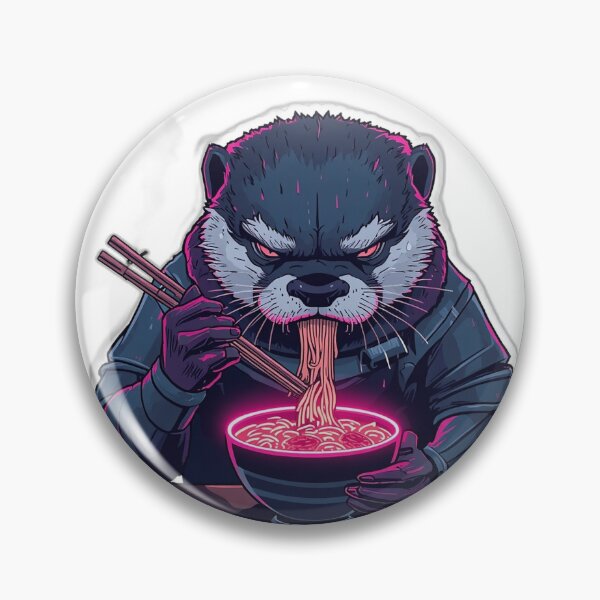 Item preview, Midnight Ramen Otter — Japanese Stoic Art designed and sold by Tokyo Neo Noir Collective .