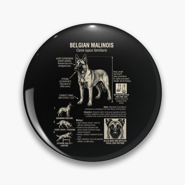 Item preview, Belgian Malinois Scientific Anatomy Biology Dog Lover designed and sold by Kimberley King Art  King Art.