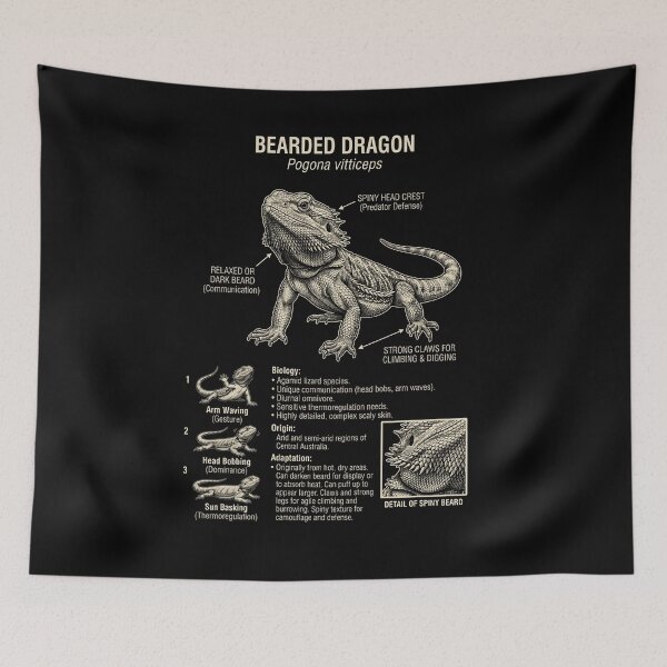 Item preview, Bearded Dragon Scientific Anatomy Biology Animal Lover designed and sold by Kimberley King Art  King Art.