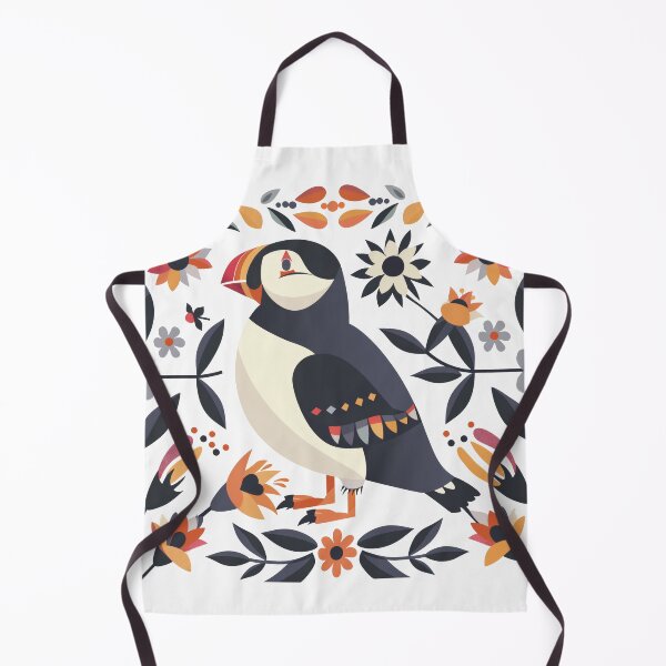 Item preview, Scandinavian Folk Art, Floral Puffin designed and sold by xiao xuans.