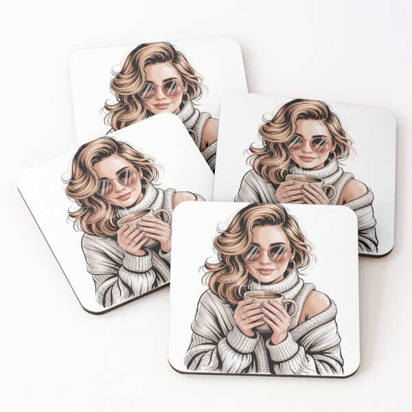 Item preview, Coffee Lover Girl Illustration – Cozy Autumn Vibes Fashion & Coffee Art designed and sold by LinaDesign Store.