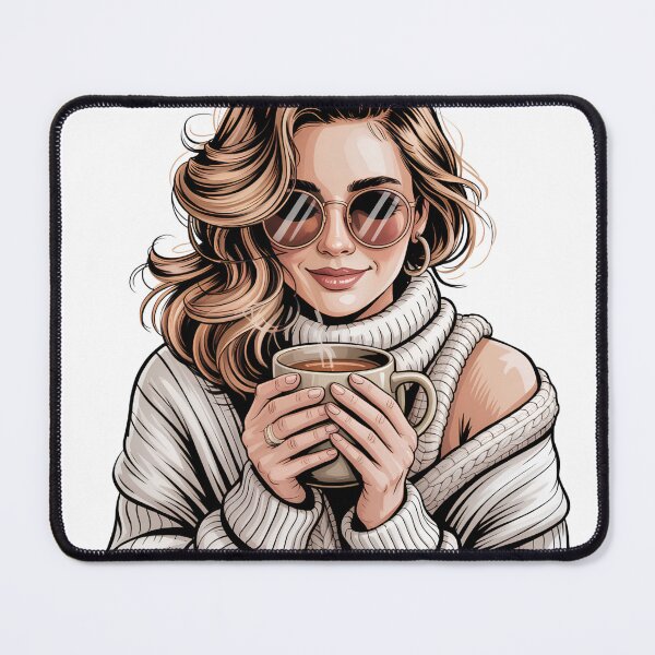 Item preview, Coffee Lover Girl Illustration – Cozy Autumn Vibes Fashion & Coffee Art designed and sold by LinaDesign Store.
