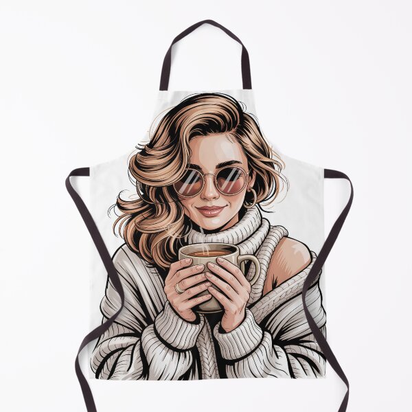 Item preview, Coffee Lover Girl Illustration – Cozy Autumn Vibes Fashion & Coffee Art designed and sold by LinaDesign Store.