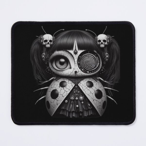 Item preview, Gothic Ladybug Doll with Hypnotic Spiral Eye and Skulls designed and sold by LujziWorld.