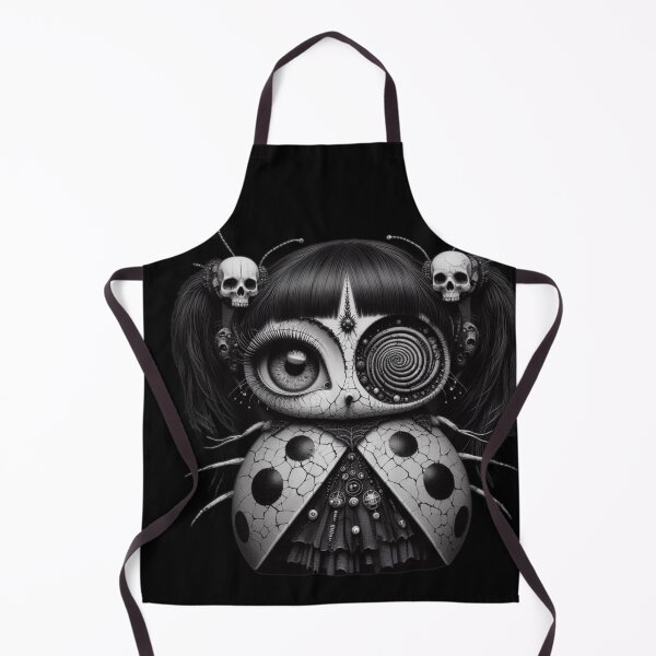 Item preview, Gothic Ladybug Doll with Hypnotic Spiral Eye and Skulls designed and sold by LujziWorld.