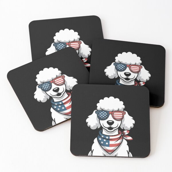 Item preview, Poodle With American Flag Sunglasses And Bandana designed and sold by Canvas-Whispers.