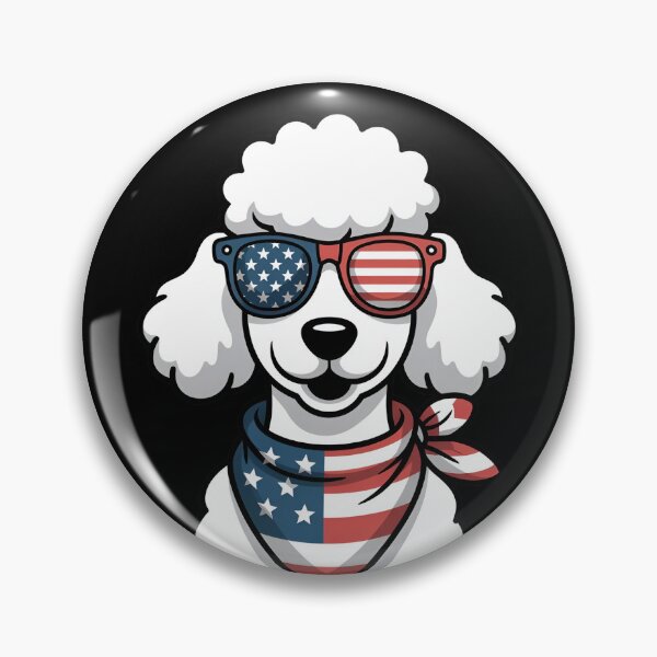 Item preview, Poodle With American Flag Sunglasses And Bandana designed and sold by Canvas-Whispers.