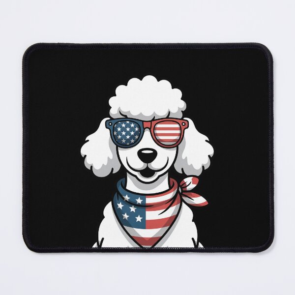 Item preview, Poodle With American Flag Sunglasses And Bandana designed and sold by Canvas-Whispers.