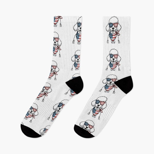 Item preview, Poodle With American Flag Sunglasses And Bandana designed and sold by Canvas-Whispers.