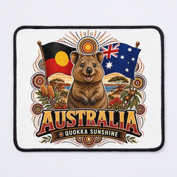 Item preview, Australia Heritage – Aboriginal-Inspired Map and Flags designed and sold by Holiday-Hunter.
