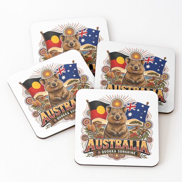 Item preview, Australia Heritage – Aboriginal-Inspired Map and Flags designed and sold by Holiday-Hunter.