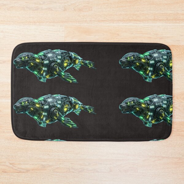Item preview, Cyber-Seal Neon Hazard: Futuristic Robotic Seal in Green and Yellow designed and sold by Neo Tokio.