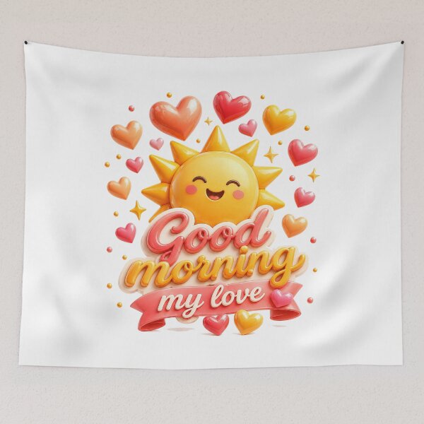 Item preview, Sunny Love Morning Greeting designed and sold by BlissBlvdShop.