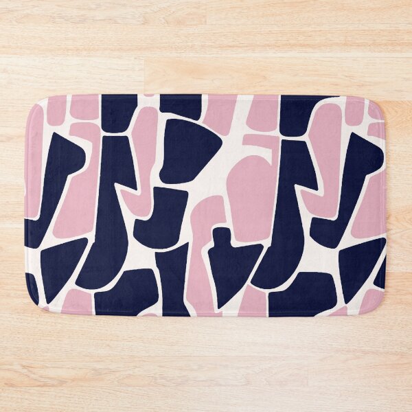 Item preview, Blush Pink Abstract Geometric Pattern | Modern Navy Organic Shapes designed and sold by imaniko.