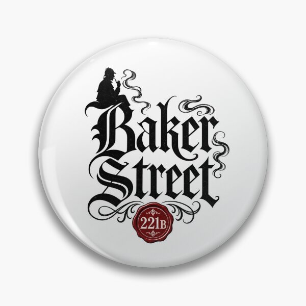 Item preview, Baker Street 221B Red Wax Seal Gothic Typography Art designed and sold by Fenay Designs.
