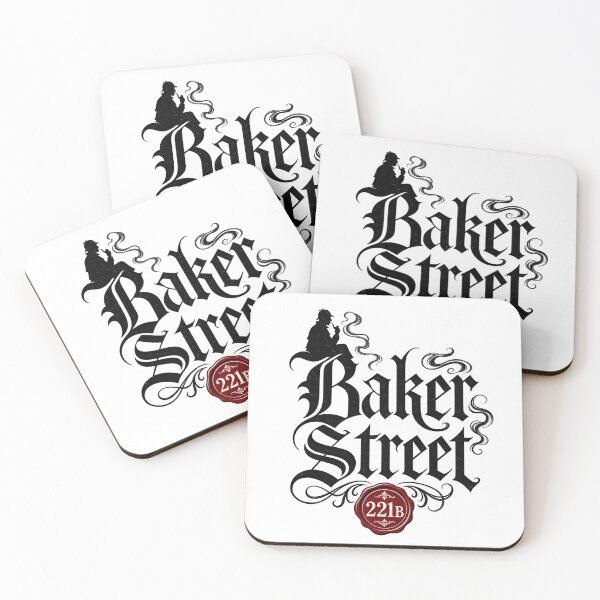 Item preview, Baker Street 221B Red Wax Seal Gothic Typography Art designed and sold by Fenay Designs.
