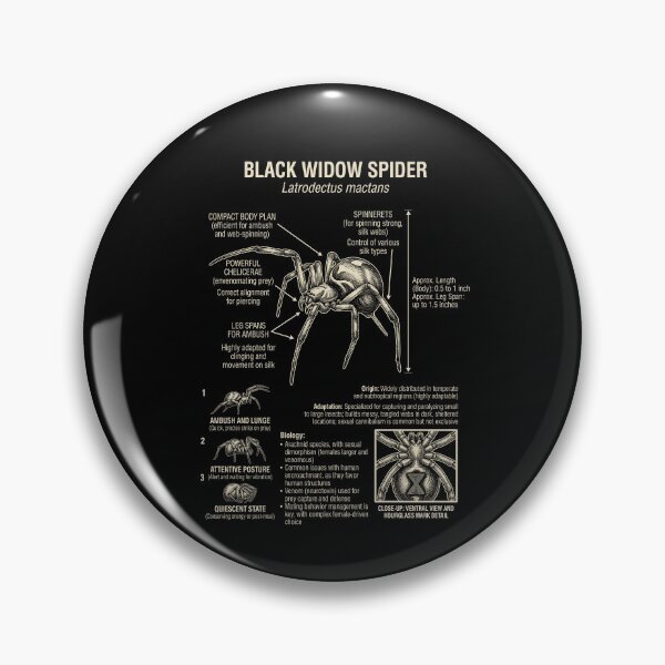 Item preview, Black Widow Spider Scientific Anatomy Biology Animal Lover designed and sold by Kimberley King Art  King Art.