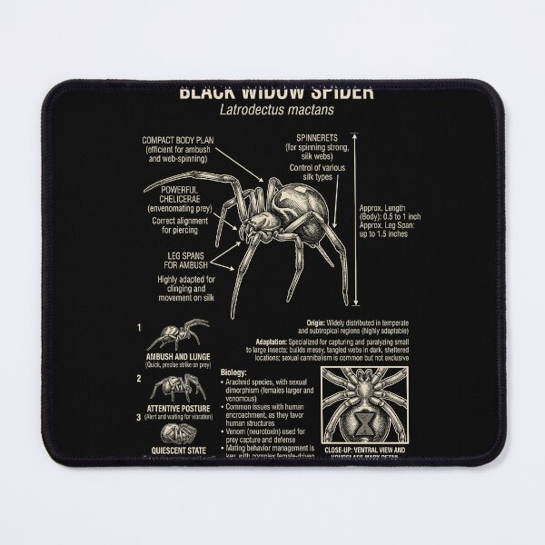 Item preview, Black Widow Spider Scientific Anatomy Biology Animal Lover designed and sold by Kimberley King Art  King Art.