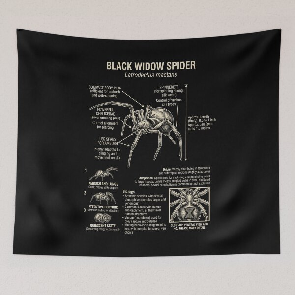 Item preview, Black Widow Spider Scientific Anatomy Biology Animal Lover designed and sold by Kimberley King Art  King Art.